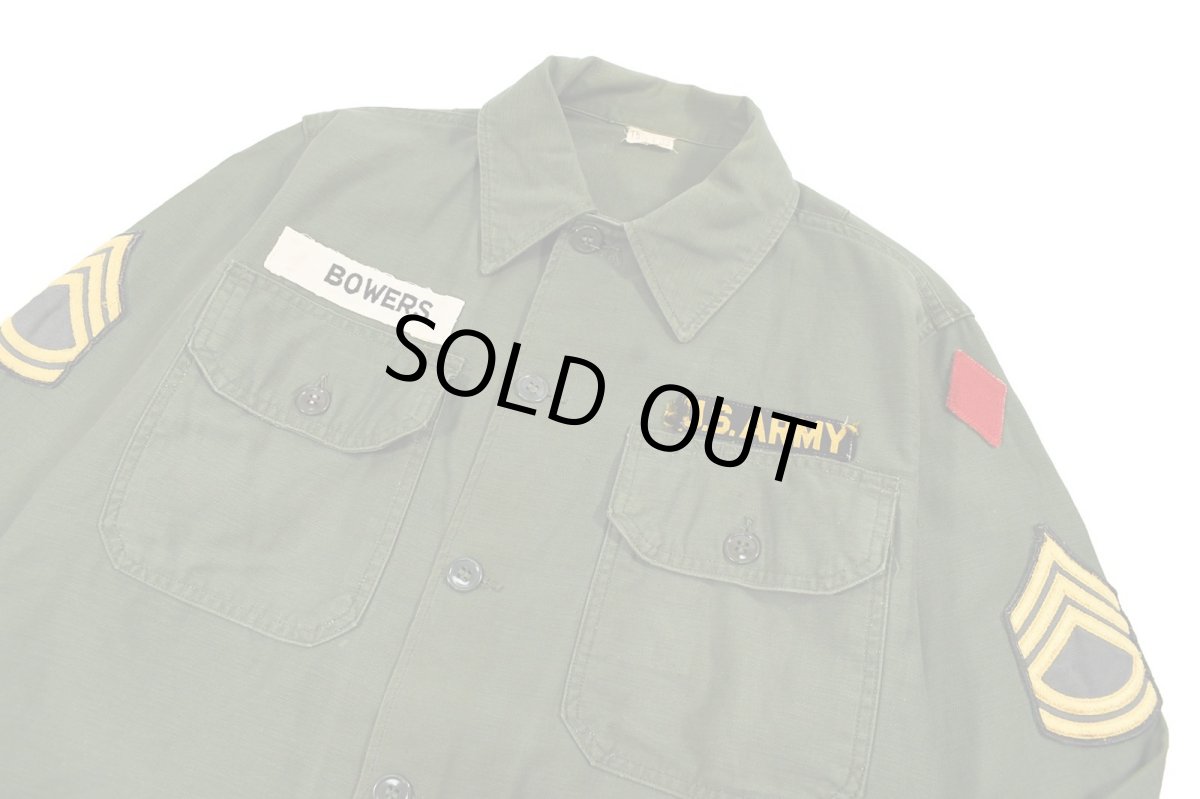 画像2: Used Us Military Cotton Sateen OG-107 Utility Shirt (2)