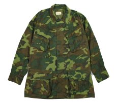 画像1: Used Us Military Ripstop Poplin Jungle Fatigue Jacket ERDL Leaf Camo (1)