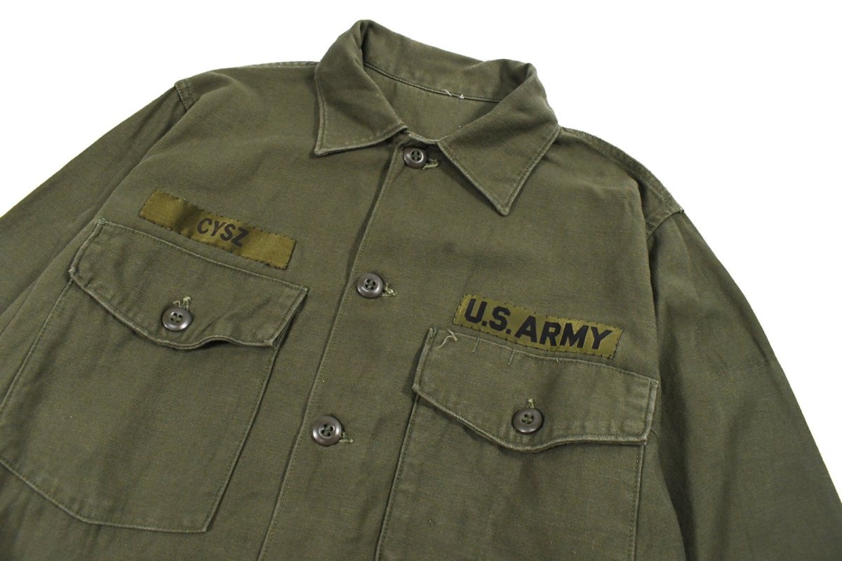 画像2: Used Us Military Cotton Sateen OG-107 Utility Shirt (2)