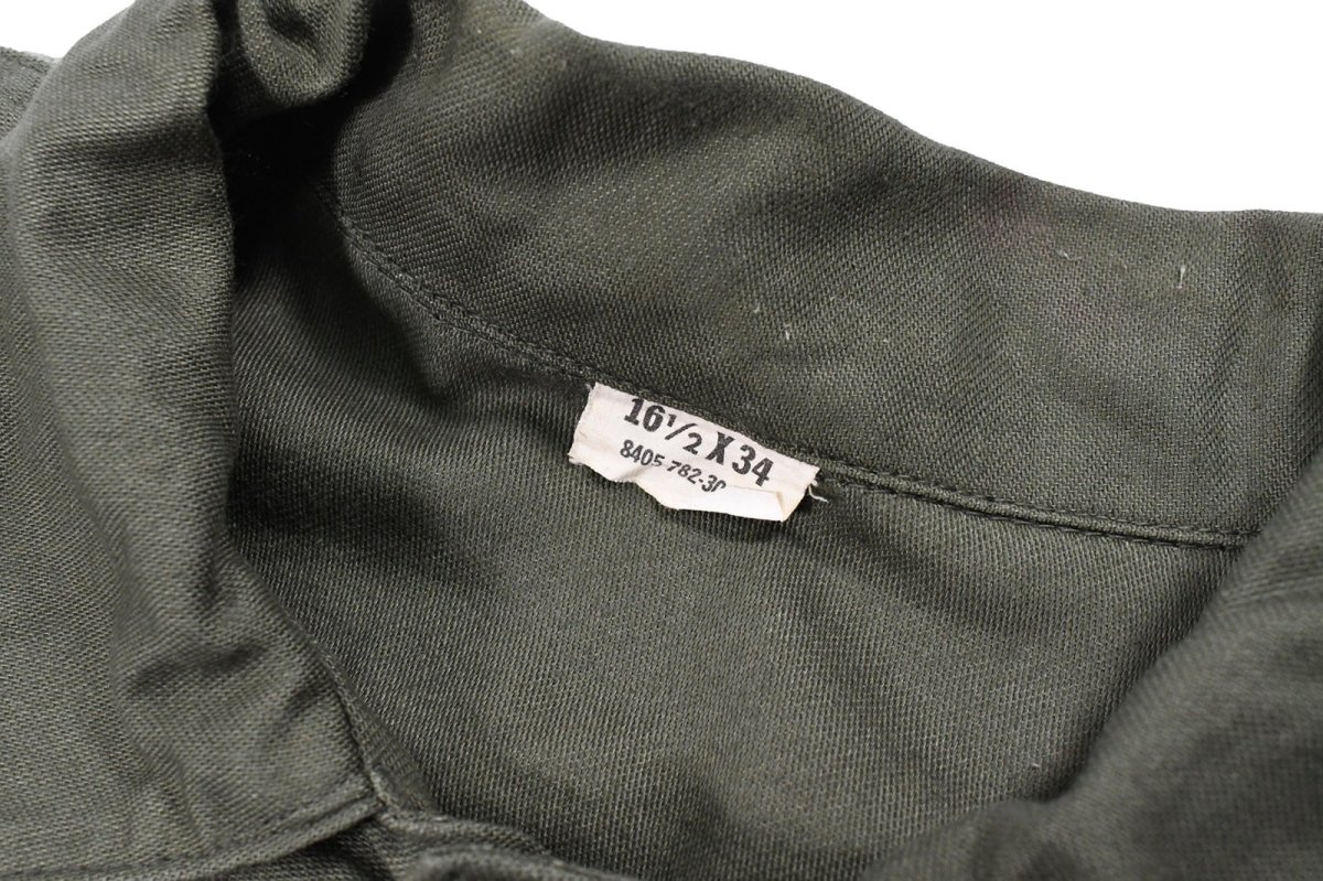 画像4: Used Us Military Cotton Sateen OG-107 Utility Shirt (4)