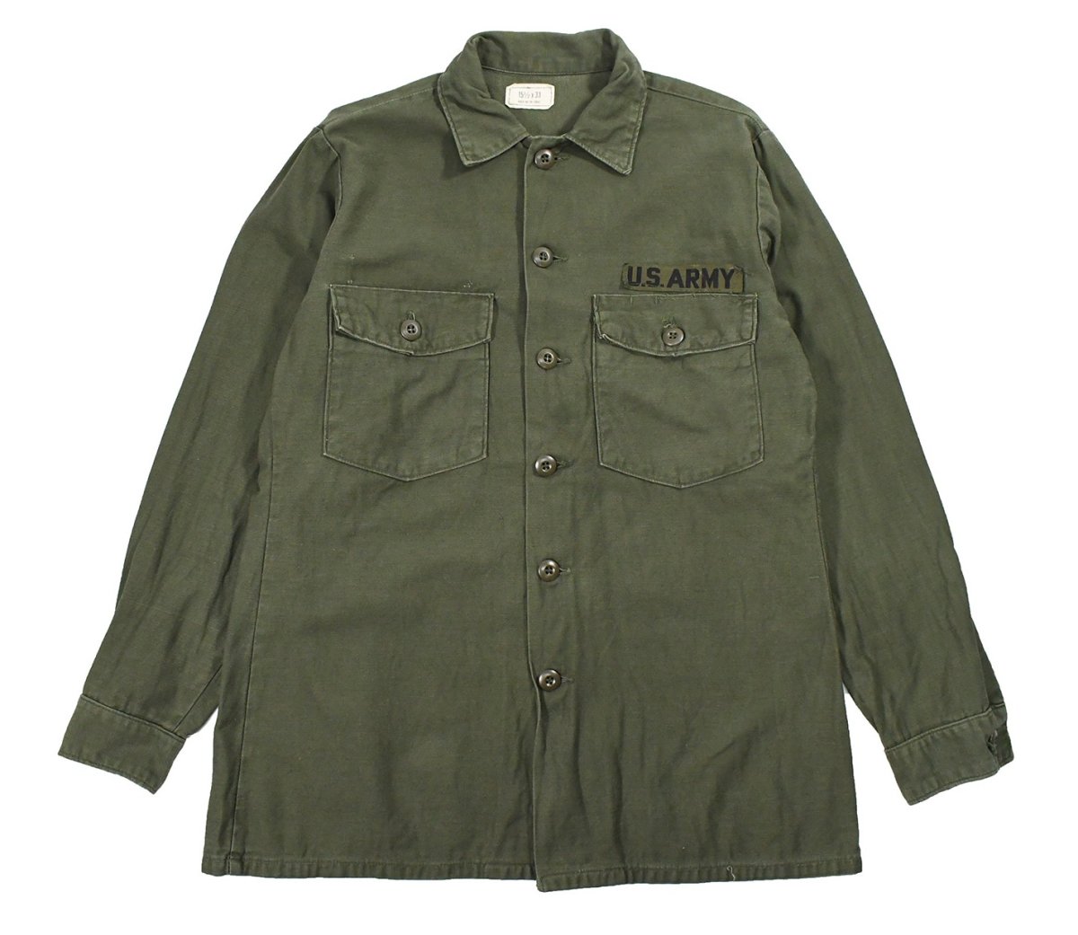 画像1: Used Us Military Cotton Sateen OG-107 Utility Shirt (1)