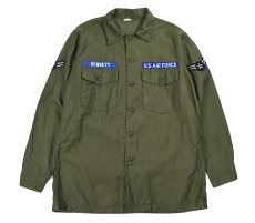 画像1: Used Us Military Cotton Sateen OG-107 Utility Shirt (1)