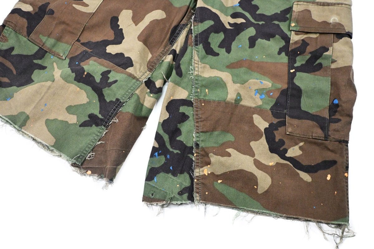 画像3: Used Us Army Painted Customized Combat Jorts Woodland Camo (3)