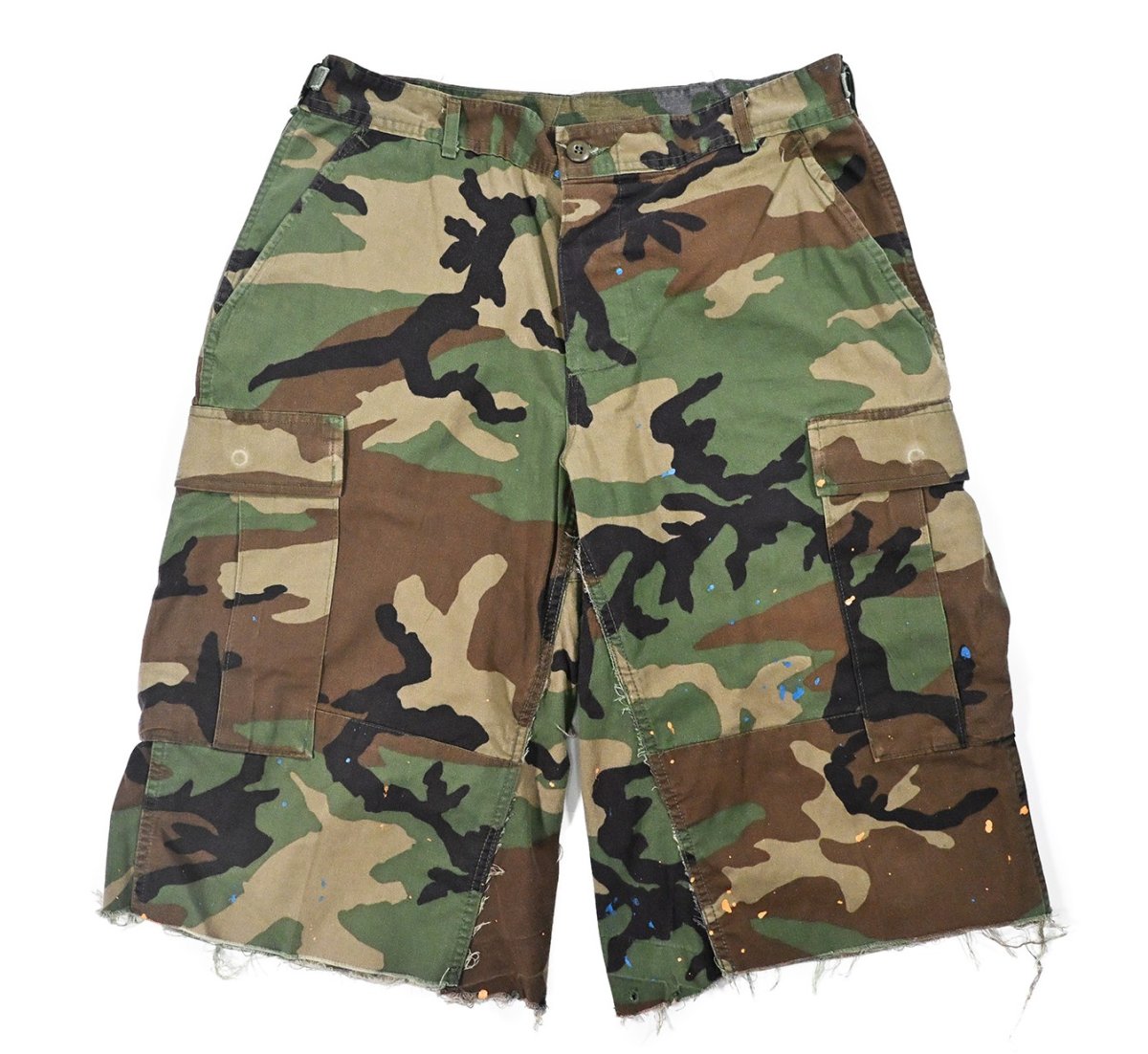画像1: Used Us Army Painted Customized Combat Jorts Woodland Camo (1)