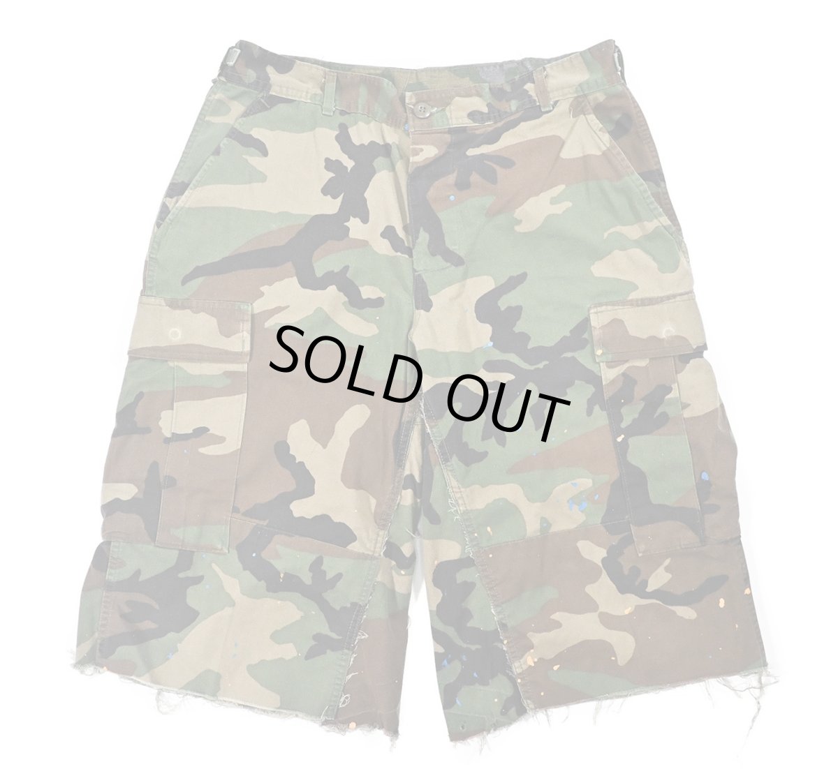 画像1: Used Us Army Painted Customized Combat Jorts Woodland Camo (1)