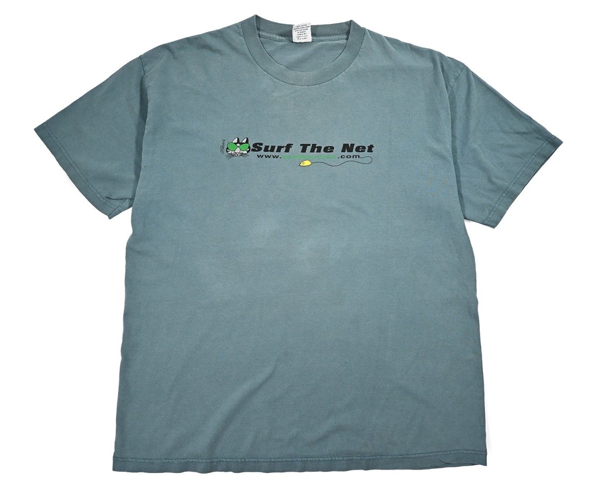 画像1: Used Kliban Cat Print Tee made in USA (1)