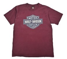 画像1: Used Harley-Davidson Print Tee made in USA (1)