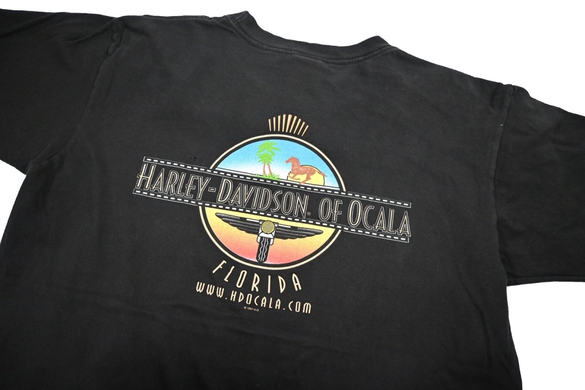 画像4: Used Harley-Davidson Print Tee made in USA (4)