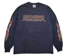 画像1: Used Harley-Davidson L/S Print Tee (1)