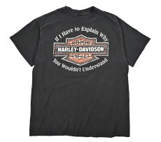 画像1: Used Harley-Davidson Print Tee made in USA (1)