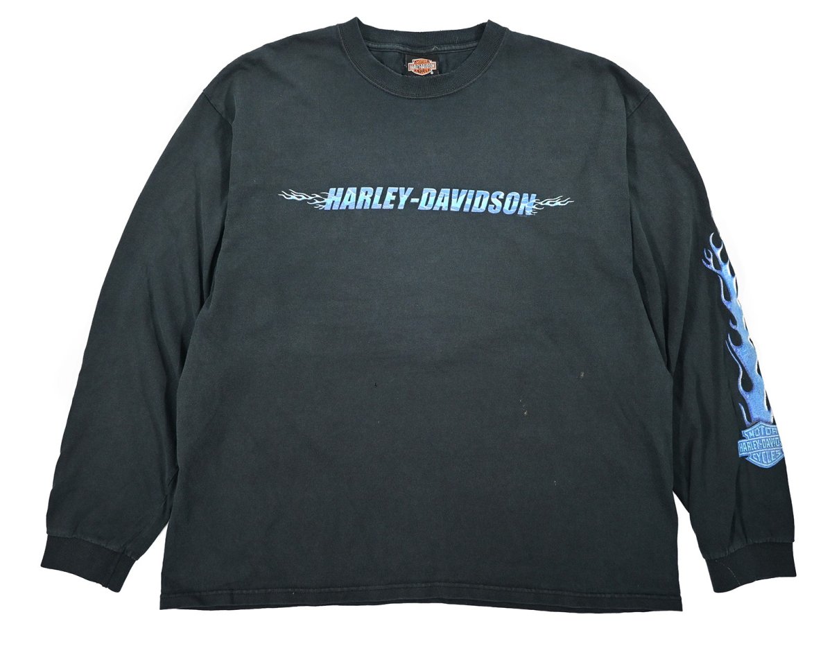 画像1: Used Harley-Davidson L/S Print Tee (1)