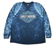 画像1: Used Harley-Davidson L/S Print Tee made in USA (1)