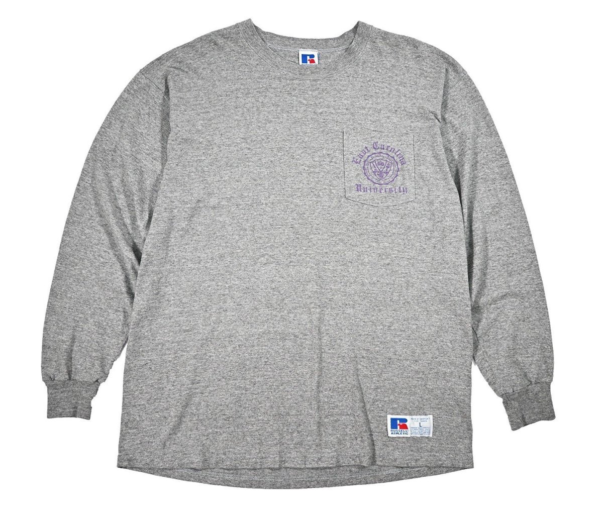 画像1: Used Russell Athletic L/S Print Pocket Tee made in USA (1)