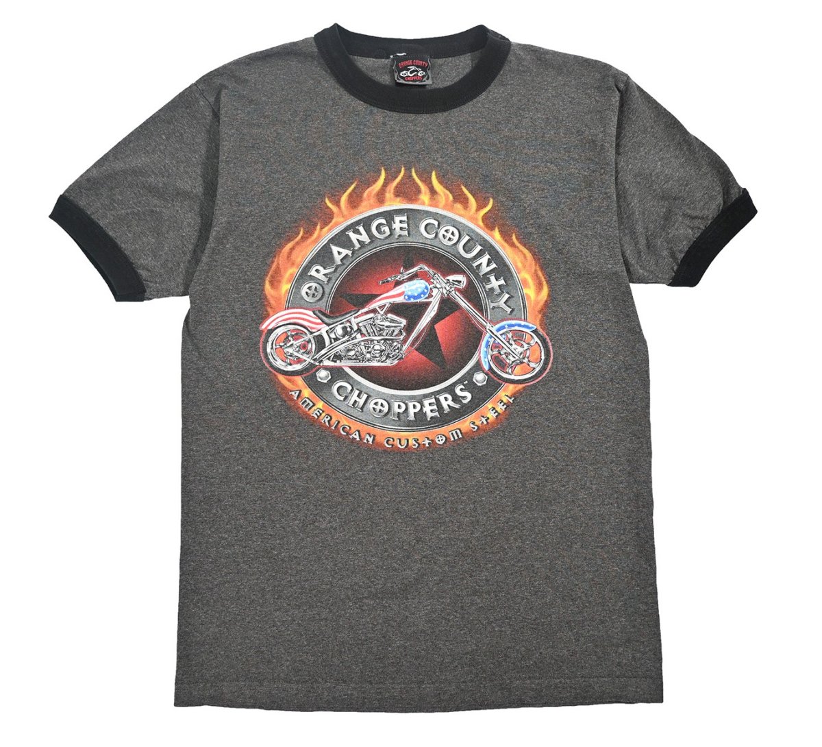 画像1: Used Orange County Choppers Print Ringer Tee (1)