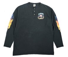 画像1: Used Ice Cream Man From Hell L/S Print Henley Tee made in USA (1)
