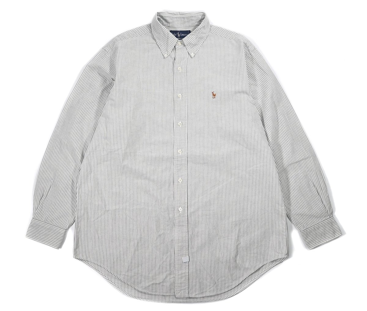 画像1: Used Ralph Lauren Stripe B/D Shirt ラルフローレン (1)