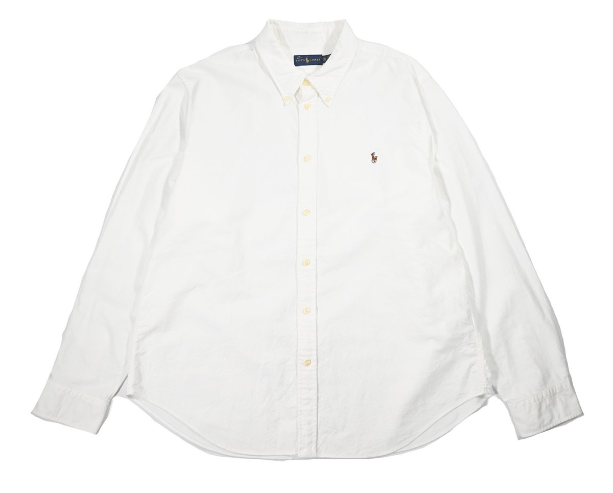 画像1: Used Ralph Lauren B/D Oxford Shirt White (1)