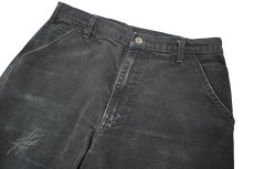 画像2: Used Carhartt Customized Duck Carpenter Pants Black カーハート (2)