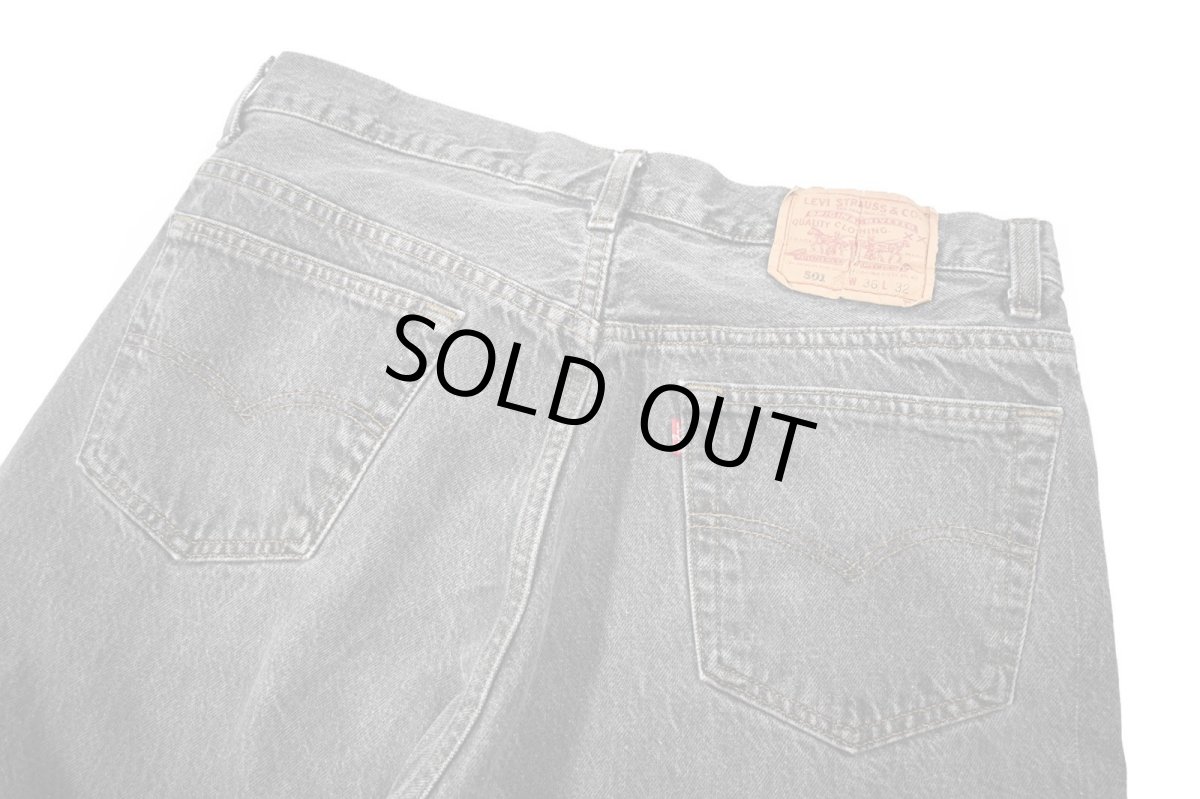 画像4: 93' Used Levi's 501 Cut Off Denim Pants Black made in USA リーバイス (4)