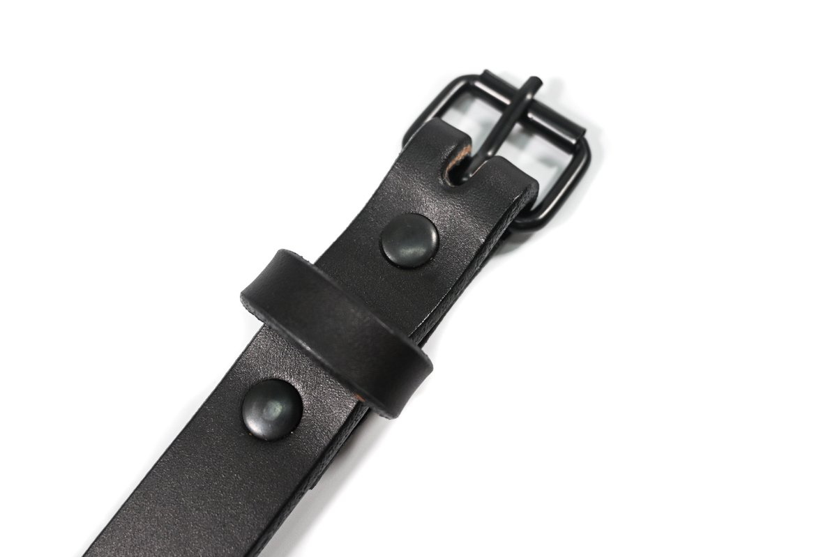 画像2: Amish Made Belts The Colt Leather Belt Black/Black (2)