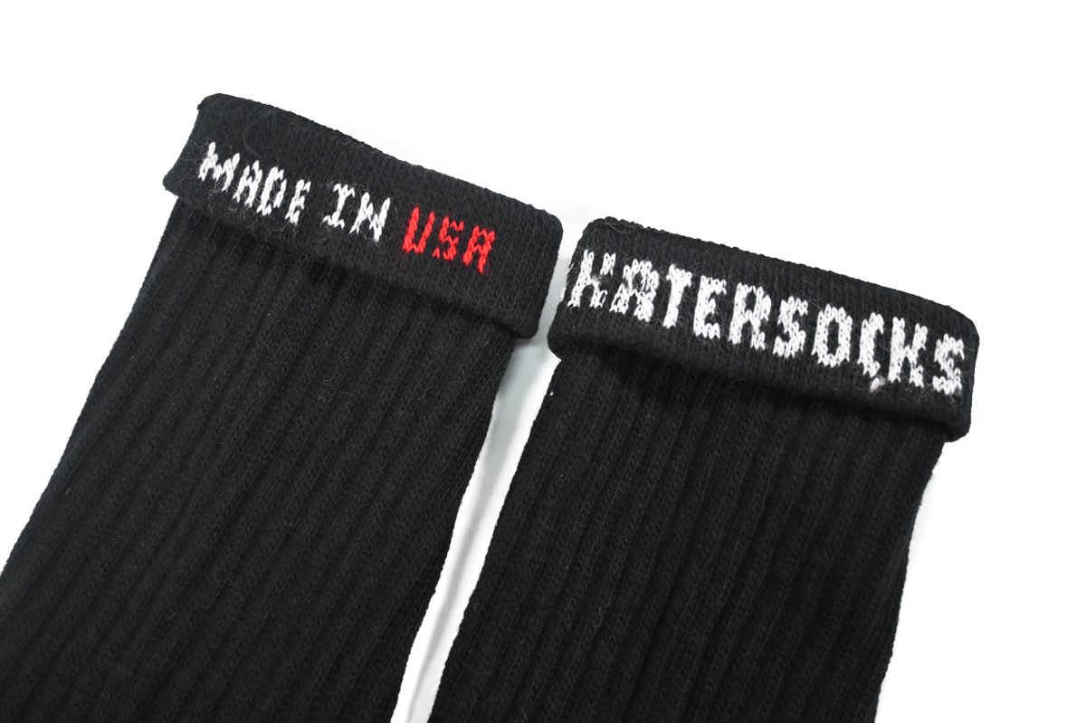 画像2: Skater Socks 22 Inch KNEE HIGH Tube Socks Black (2)