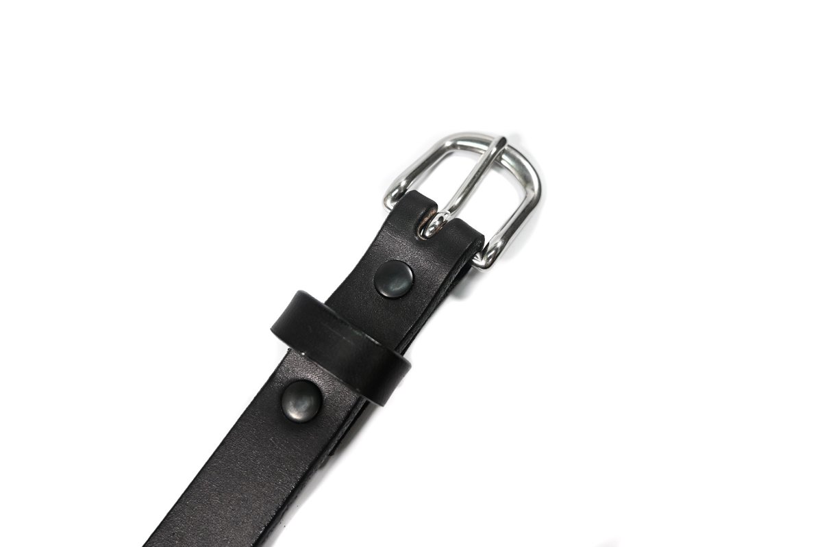 画像2: Amish Made Belts The Colt Leather Belt Black/Silver (2)