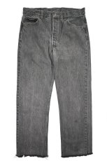 画像1: 93' Used Levi's 501 Cut Off Denim Pants Black made in USA リーバイス (1)