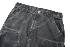 画像2: Used Carhartt Duck Double Knee Carpenter Pants Black カーハート (2)