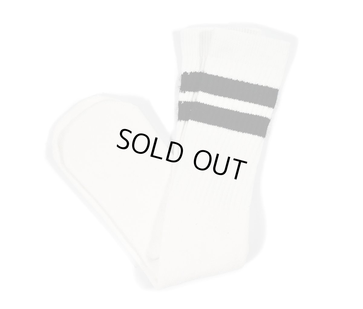 画像1: Skater Socks 22 Inch KNEE HIGH Striped Tube Socks White/Black (1)