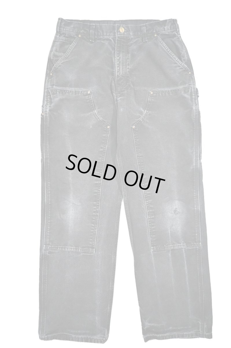 画像1: Used Carhartt Duck Double Knee Carpenter Pants Black カーハート (1)
