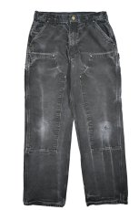 画像1: Used Carhartt Duck Double Knee Carpenter Pants Black カーハート (1)