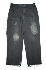 画像1: Used Carhartt Customized Duck Carpenter Pants Black カーハート (1)