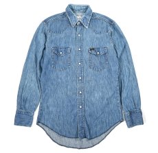 画像1: Used Wrangler Denim Western Shirt made in USA (1)