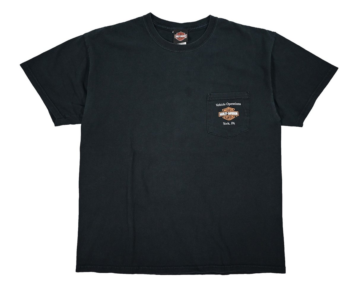 画像1: Used Harley-Davidson Pocket Print Tee (1)