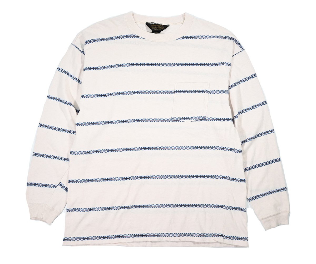 画像1: Used Eddie Bauer L/S Border Tee made in USA (1)