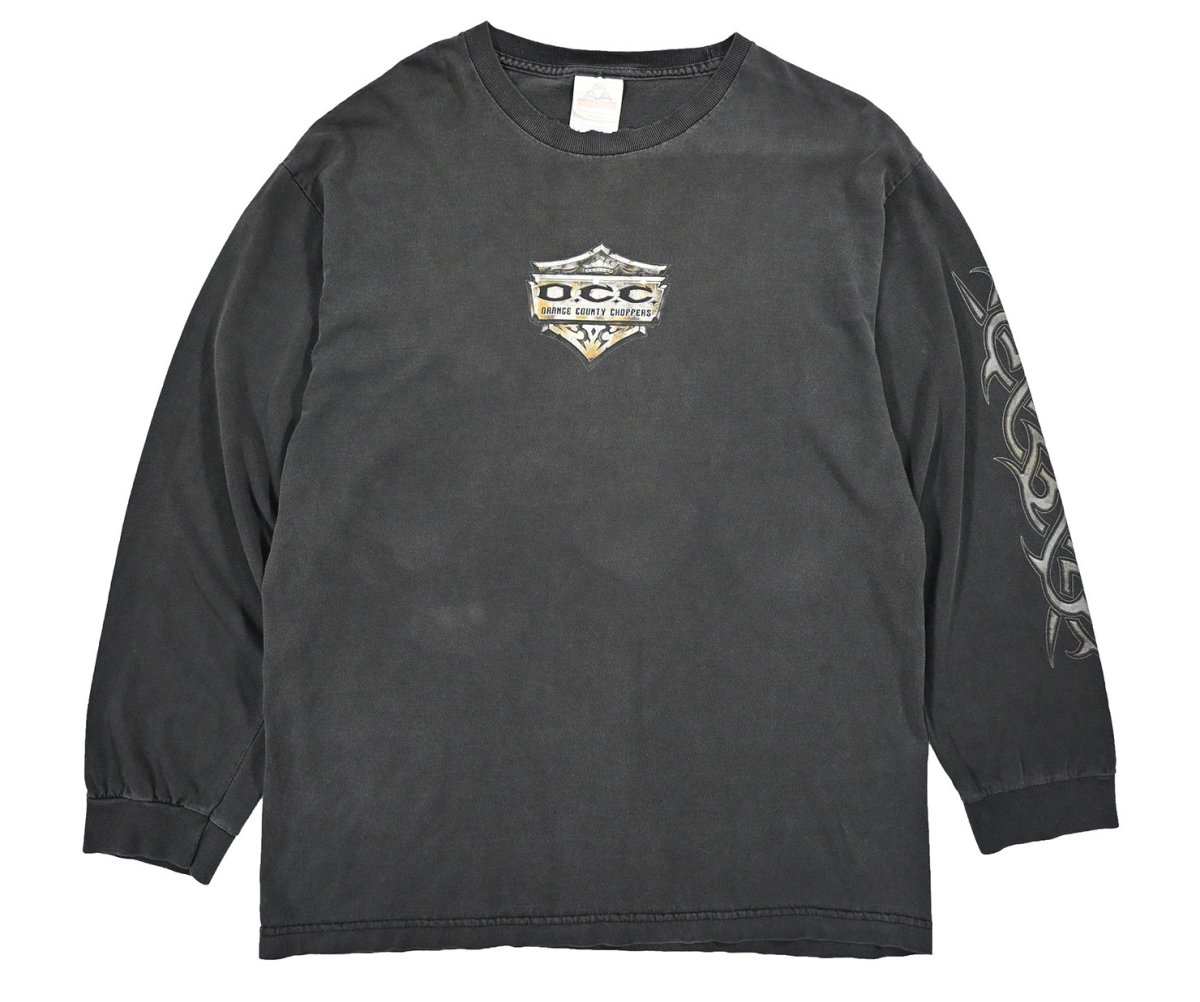 画像1: Used Orange Country Choppers L/S Print Tee (1)