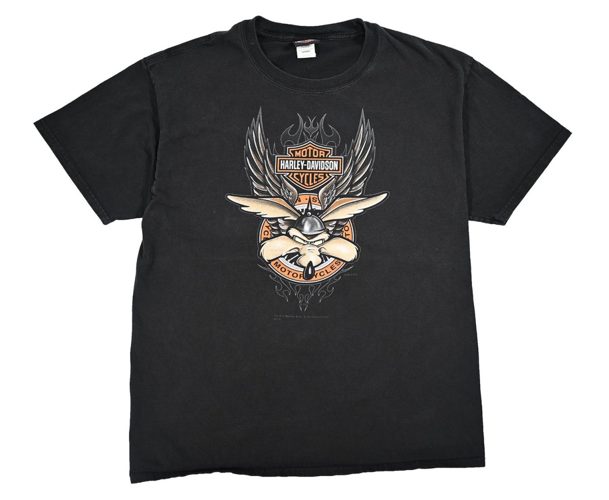 画像1: Used Harley-Davidson Print Tee (1)