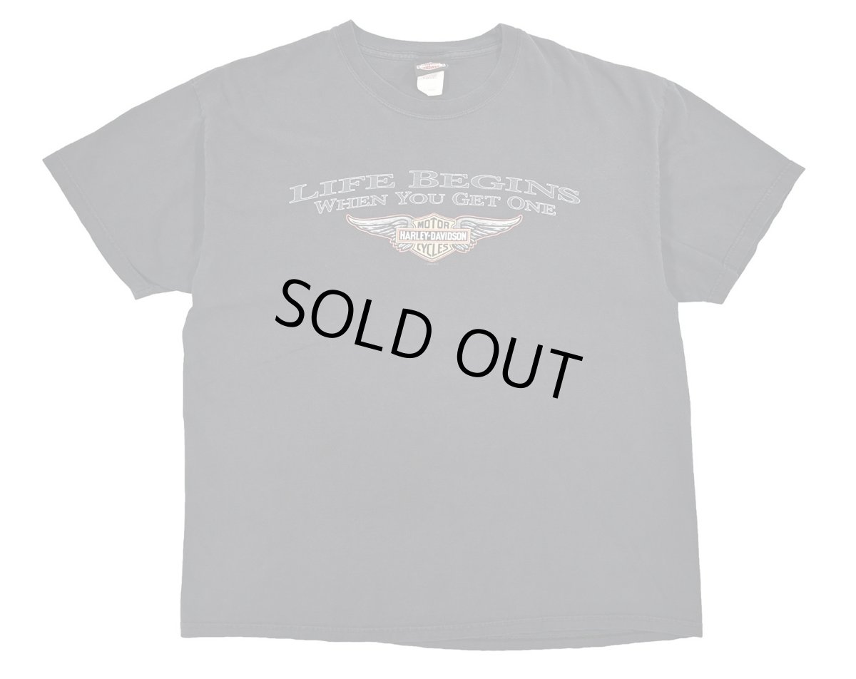 画像1: Used Harley-Davidson Print Tee (1)