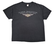 画像1: Used Harley-Davidson Print Tee (1)