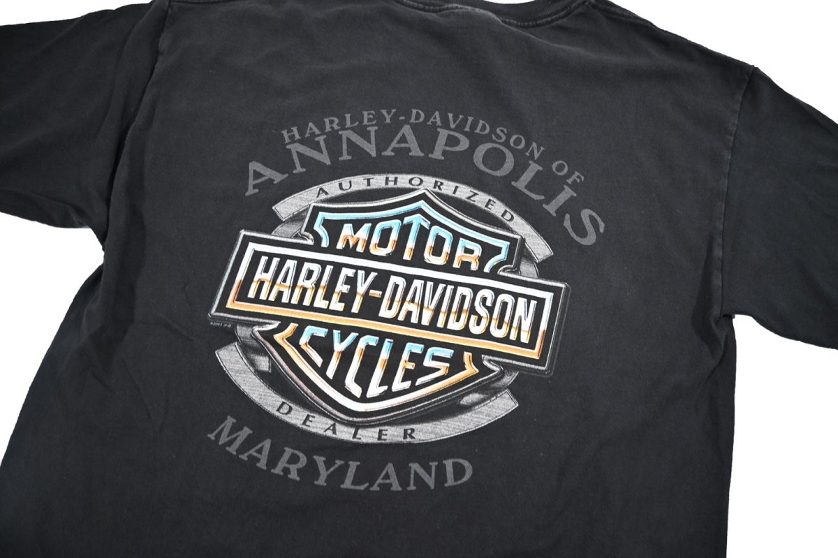 画像4: Used Harley-Davidson Print Tee made in USA (4)