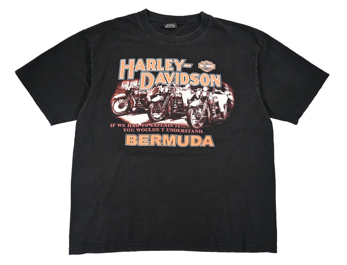 画像1: Used Harley-Davidson Print Tee (1)