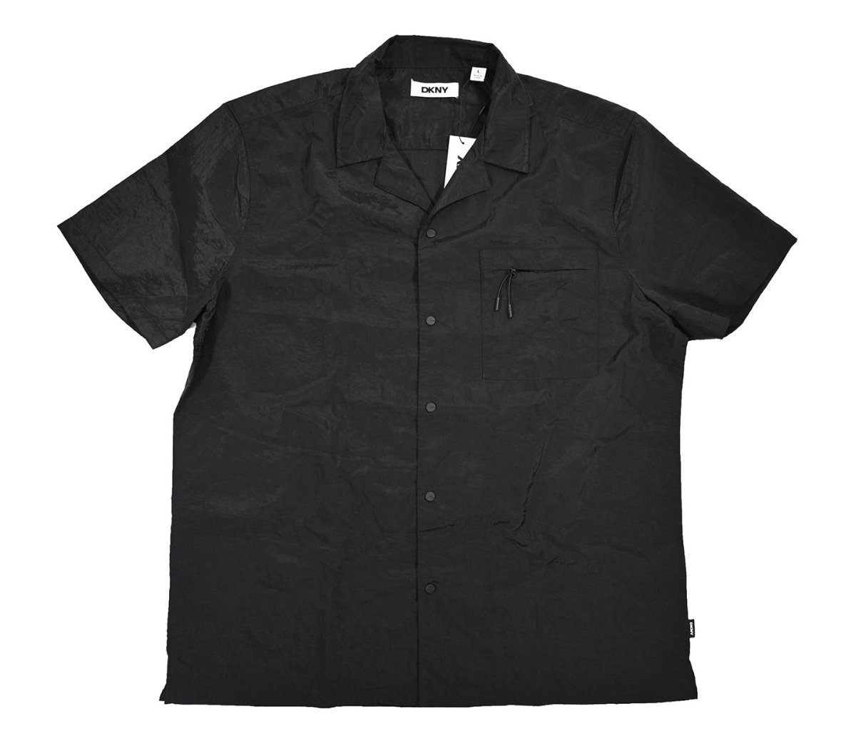 画像1: DKNY Nylon Snap Shirt Black (1)