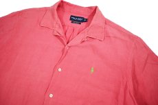 画像2: Used Polo Golf Linen/Silk Open Collar S/S Shirt "Caldwell" ラルフローレン (2)