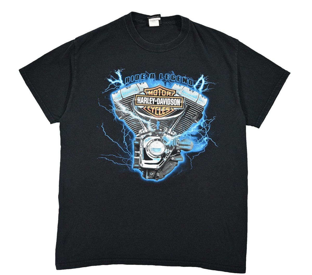 画像1: Used Harley-Davidson Print Tee (1)
