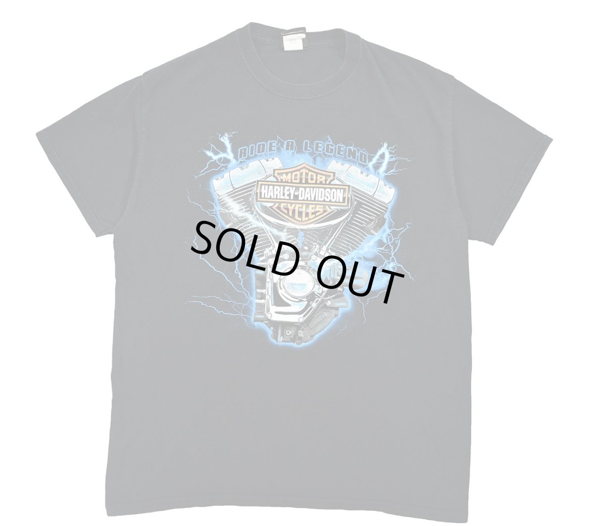 画像1: Used Harley-Davidson Print Tee (1)