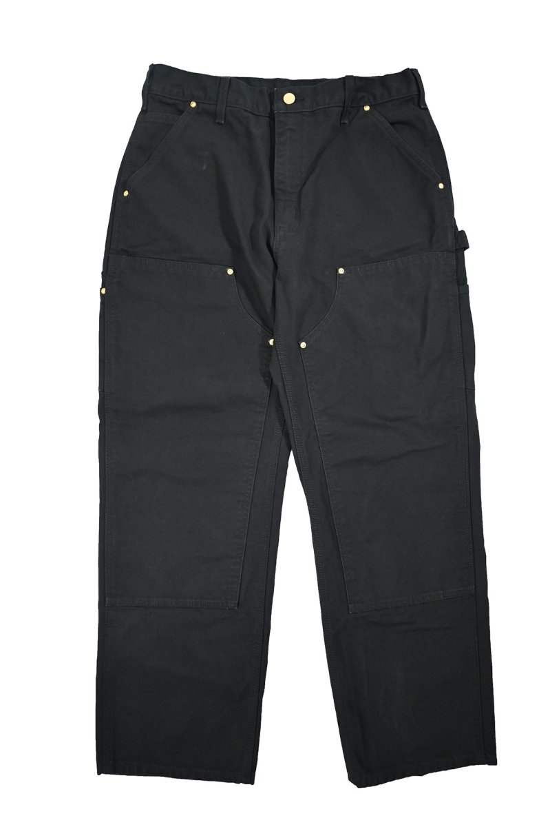 画像1: Used Carhartt Duck Double Knee Carpenter Pants Black made in USA カーハート (1)