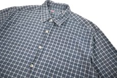 画像2: Used Anchor Blue S/S Cotton Shirt (2)