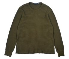 画像1: Used Polo Ralph Lauren L/S Thermal Shirt Olive (1)