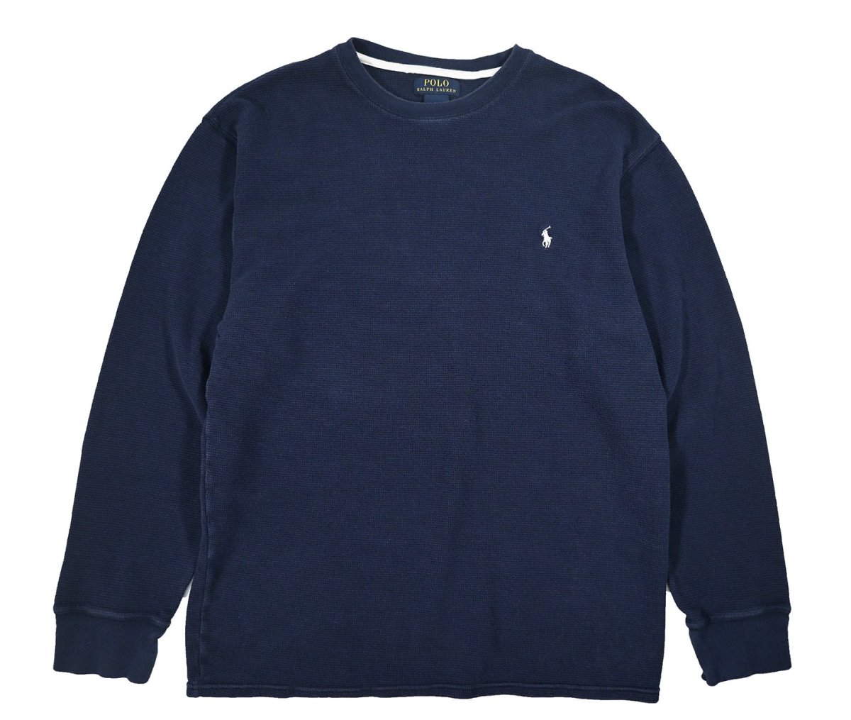 画像1: Used Polo Ralph Lauren L/S Thermal Shirt Navy (1)