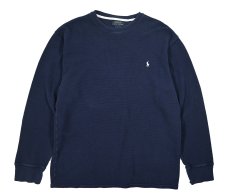 画像1: Used Polo Ralph Lauren L/S Thermal Shirt Navy (1)